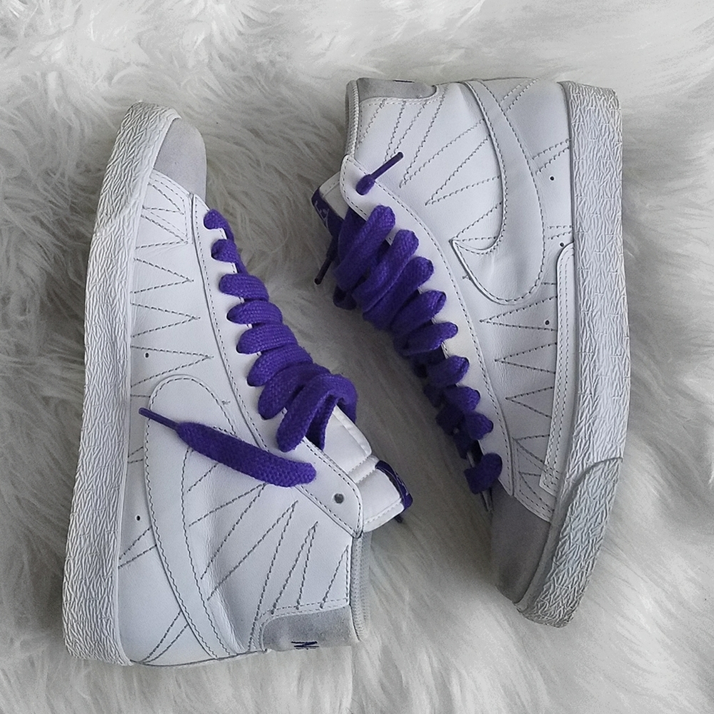 Purple Gray and White Nike's
